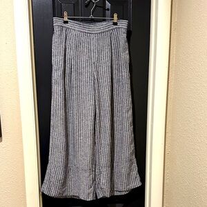 Banana Republic Navy and White Linen Blend Pants